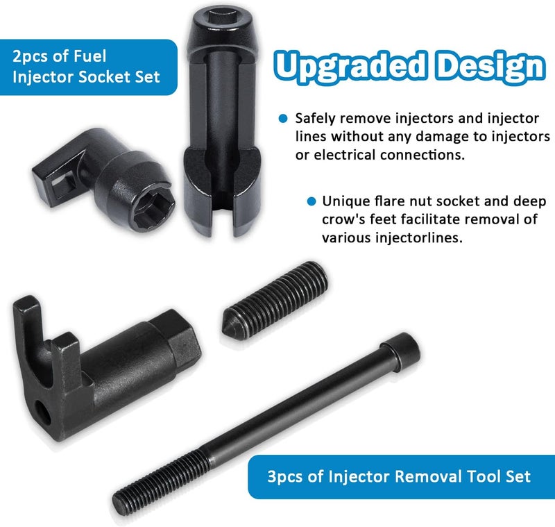 USSKYBOY Fuel Injector Socket Set and Injector Removal Tool (3418) Fit for Ford Powerstroke Diesel 6.7L 2011-2018 F-250 F-350 F-450 F-550 - Image 5